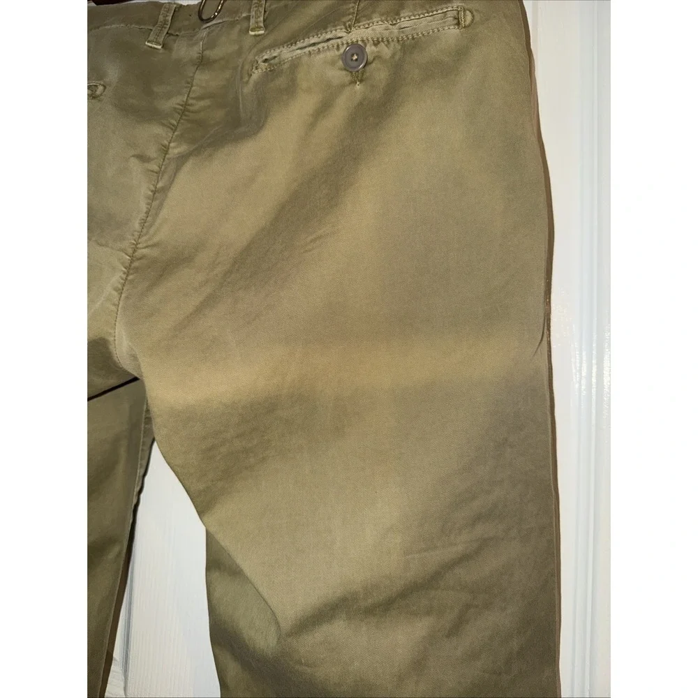 AXEL'S Men's Green Chino Robin Pants Size 33 Vail Colorado Italy Flat Front 28